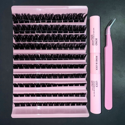 W01 DIY Cluster Lashes 10 rows 130 clusters D Curl