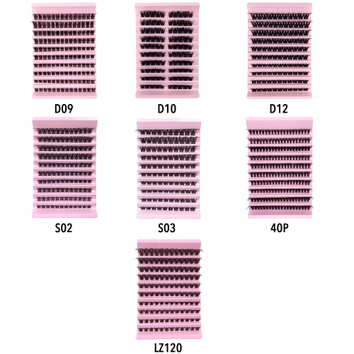 100 Pack DIY Cluster Lashes (10 lines/tray) (excluding glue bond and tweezer)