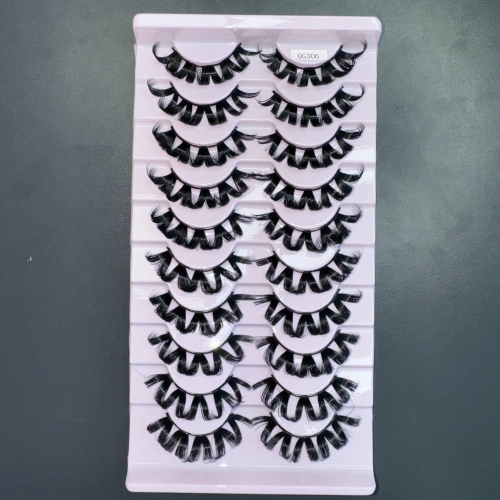 “QG306”  10 Pack Russian curl lashes 18mm D Curl