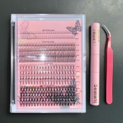 A001 DIY Cluster Lashes 4 into 1 (30p,Spike Lashes,Fishtail Lashes,Bottom Lashes ) KIT