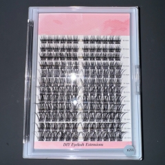 XZ02 DIY Cluster Lashes 10mm-20mm mixed lengths, 120 clusters, D curl