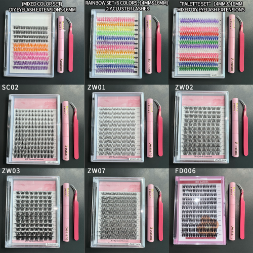 20 Pack DIY Cluster Lash Set (Each set including :1 DIY Cluster lashes,1 Glue Bond/Seal,1 Tweezer)