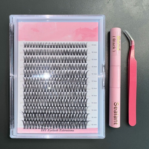 E001 DIY Cluster Lashes (D curl ,8mm-16mm, 120 clusters)
