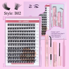 B02 DIY Cluster Lash Pro Kit (8mm-16mm) D curl