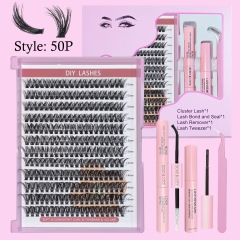 50P DIY Cluster Lash Pro Kit (10mm-16mm) D curl
