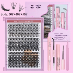 30P/40P/50P DIY Cluster Lash Pro Kit (8mm-16mm) D curl