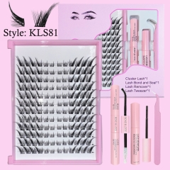 KLS81 Foxy eye DIY Cluster Lashes ,C curl