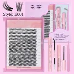 E001 DIY Cluster Lashes (D curl ,8mm-16mm, 120 clusters)