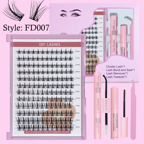 FD005 DIY Cluster Lashes (144 Clusters, D Curl) Spike Lashes