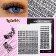 B01 DIY Cluster Lashes D curl (8mm-16mm) Home Lash Extension Black