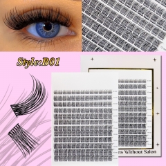 B01 DIY Cluster Lashes D curl (8mm-16mm) Home Lash Extension White
