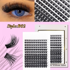 B02 DIY Cluster Lashes D curl (8mm-16mm) Home Lash Extension White
