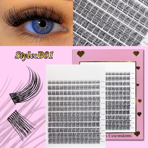 B01 DIY Cluster Lashes D curl (8mm-16mm) Home Lash Extension