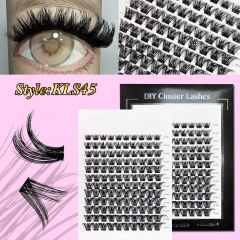 KLS45 DIY Cluster Lashes D curl (8mm-16mm) Home Lash Extension Black