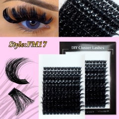 FM17 DIY Cluster Lashes 3D curl (8mm-24mm) Home Lash Extension Black