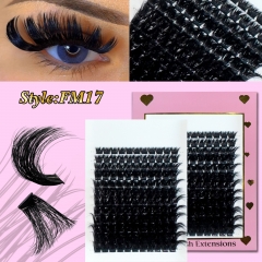 FM17 DIY Cluster Lashes 3D curl (8mm-24mm) Home Lash Extension Pink