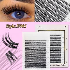E001 DIY Cluster Lashes D curl (8mm-16mm) Home Lash Extension White