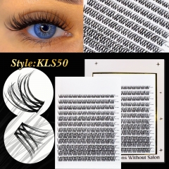 KLS50 DIY Cluster Lashes D curl (8mm-16mm) Home Lash Extension White