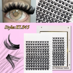 KLS45 DIY Cluster Lashes D curl (8mm-16mm) Home Lash Extension White