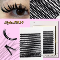 FM14 DIY Cluster Lashes D curl (8mm-16mm) Home Lash Extension White