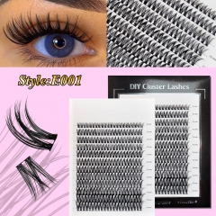 E001 DIY Cluster Lashes D curl (8mm-16mm) Home Lash Extension Black