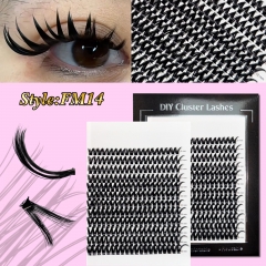 FM14 DIY Cluster Lashes D curl (8mm-16mm) Home Lash Extension Black
