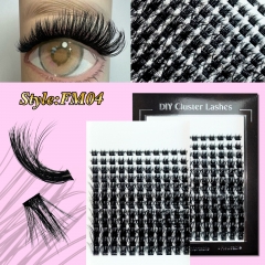 FM04 DIY Cluster Lashes 3D curl (8mm-24mm) Home Lash Extension Black
