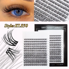 KLS50 DIY Cluster Lashes D curl (8mm-16mm) Home Lash Extension Black