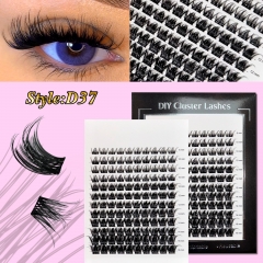 D37 DIY Cluster Lashes D curl (8mm-16mm) Home Lash Extension Black