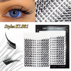 KLS81 DIY Cluster Lashes D curl (6mm-16mm) Home Lash Extension BLACK