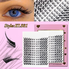 KLS81 DIY Cluster Lashes D curl (6mm-16mm) Home Lash Extension PINK