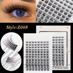 Z008 DIY Cluster Lashes D curl (8mm-16mm) Home Lash Extension White