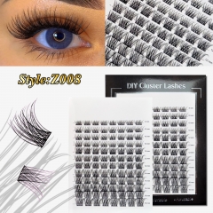 Z008 DIY Cluster Lashes D curl (8mm-16mm) Home Lash Extension Black