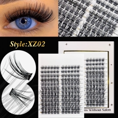 XZ02 DIY Cluster Lashes D curl (10mm-20mm) Home Lash Extension White