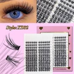 XZ02 DIY Cluster Lashes D curl (10mm-20mm) Home Lash Extension