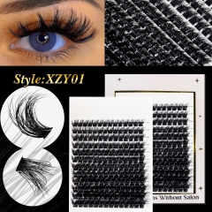 XZY01 DIY Cluster Lashes D curl (10mm-20mm) Home Lash Extension White