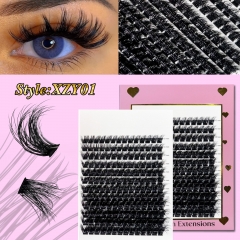 XZY01 DIY Cluster Lashes D curl (10mm-20mm) Home Lash Extension Pink