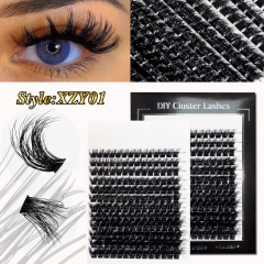XZY01 DIY Cluster Lashes D curl (10mm-20mm) Home Lash Extension Black