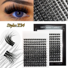 X24 DIY Cluster Lashes D curl (10mm-20mm) Home Lash Extension Black