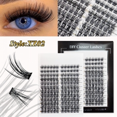 XZ02 DIY Cluster Lashes D curl (10mm-20mm) Home Lash Extension Black
