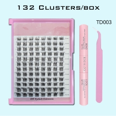TD003 Invisible Band DIY Cluster Kit (1 box cluster 1 Glue Bond/Seal 1 Tweezer)