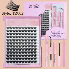 TZ002 Invisible Band DIY Cluster Lashes (8mm-16mm mixed) D curl