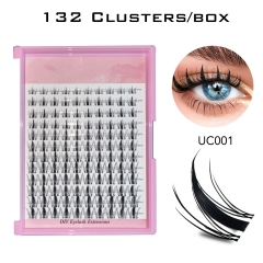 UC001 Invisible Band DIY Cluster Lashes (132 clusters) D curl