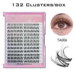 TA006 Invisible Band DIY Cluster Lashes (132 clusters) D curl