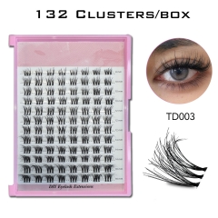 TD003 Invisible Band DIY Cluster Lashes (132 clusters) D curl