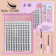 UC001 Invisible Band DIY Cluster PRO Kit (1 box cluster, 1 Glue Bond/Seal, 1Remover, 1 Tweezer,1 outer box )