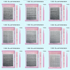 20 Pack DIY Cluster Lash KIT (including :1 DIY Cluster lashes,1 Glue Bond/Seal,1 Tweezer)