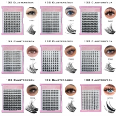 10 Pack DIY Cluster Lashes excluding Glue Bond/Seal and tweezer