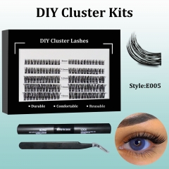 E005 DIY Cluster Lashes (8-16MM) D curl 60 Clusters KIT Black