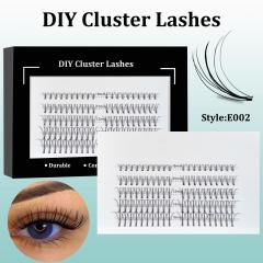 E002 Spike DIY Cluster Lashes (8mm-16mm) D curl Black